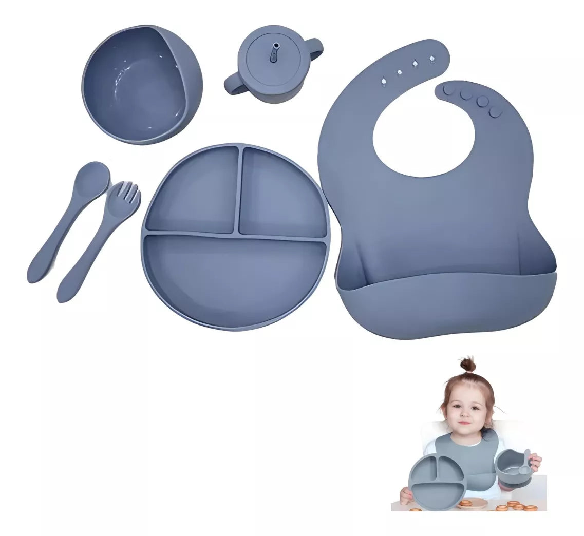 Kit Alimentación Bebe Niño Vajilla Silic